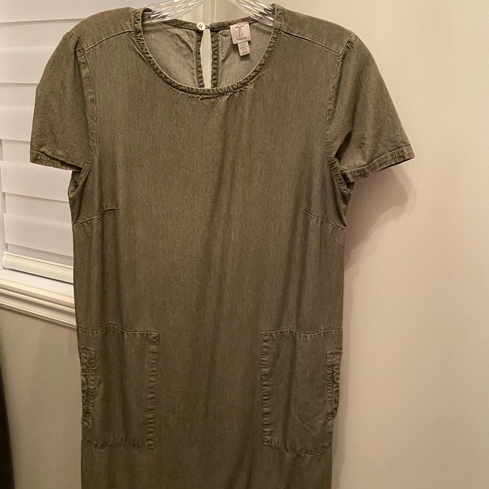 Tristan Green Short Sleeve Mini Dress